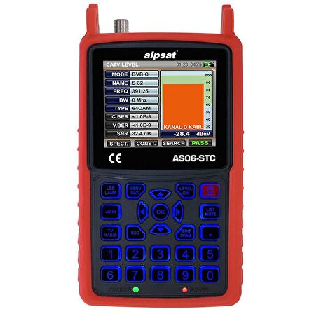 ALPSAT AS06-STC SATFINDER 6 HD SLIM GÖRÜNTÜLÜ UYDU BULUCU + KAMERA TESTER CİHAZI (4324)