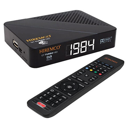 HIREMCO GT TURBO V8D+ HD IP TV PLUS ETHERNETLİ LINUX TABANLI DAHİLİ WİFİ FULL HD MİNİ UYDU ALICISI (