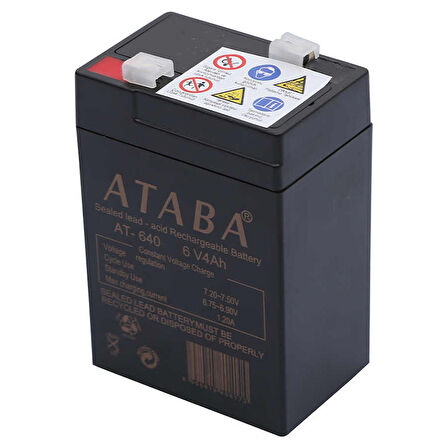 ATABA AT-640 6 VOLT - 4 AMPER IŞILDAK AKÜSÜ (70 X 47 X 101 MM) (4324)