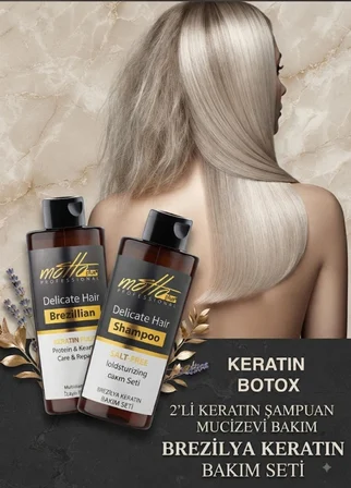 Professional Keratin Botox 2'li Saç Bakım Seti Tuzsuz Şampuan & Brezilya Keratini 400 ML - Özel Seri 