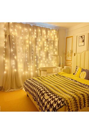 8 Modlu (3 mt X 3 mt ) Perde Led 10 Sarkıtlı USB li 3 Metre Kumandalı Peri Led