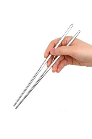 Metal Çin Çubuğu Yemek Çubukları 10 Çift Metal Chopstick 10 Çift Paslanmaz Çelik