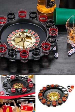 Eğlenceli Zaman Geçirmelik Oyun Shot Bardaklı Rulet Oyunu Drinking Roulette Oyunu Shot Bardaklı