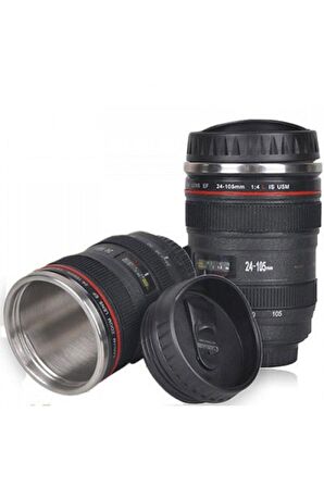 Dekoratif Kullanışlı Bardak Termos Objektif Görünümlü Lens Kupa Çelik Kahve Çay Termos Mug Bardak