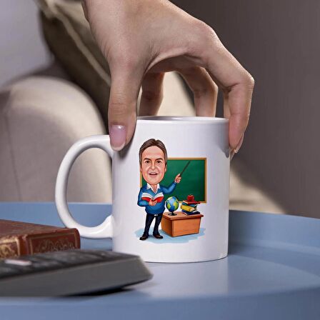 Erkek Öğretmenlerimize Özel Karikatürlü Kupa Bardak