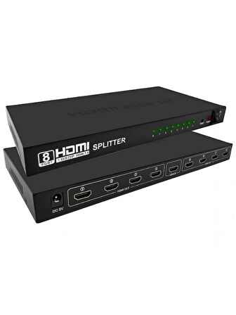 HDMI Splitter 1x8 Full Hd 1080P 1 Giriş 8 Çıkışlı HDMI 8 Port