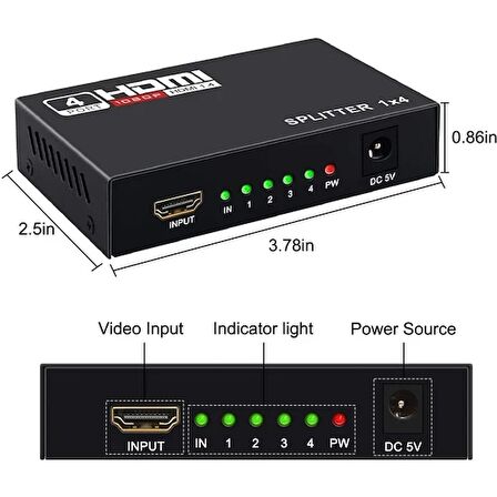 Has Alfa Elektronik HDMI Splıtter 1x4