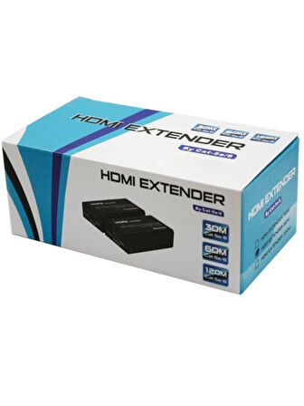 HDMI Triline Extender Uzatma Adaptörü Cat5 Cat6 Uzatma Aparatı Full Hd 60 Metre