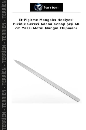 Et Pişirme Mangalcı Hediyesi Pikinik Gereci Adana Kebap Şişi 60 cm Yassı Metal Mangal Ekipmanı