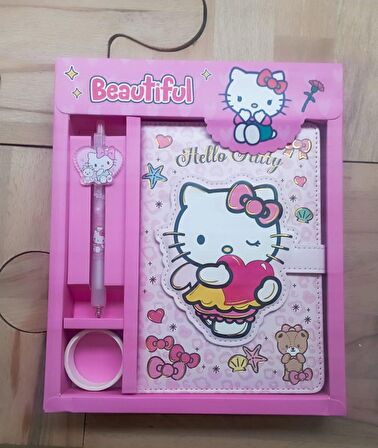 Sanrio Hello Kitty Defter- Kalem Bant Set-4