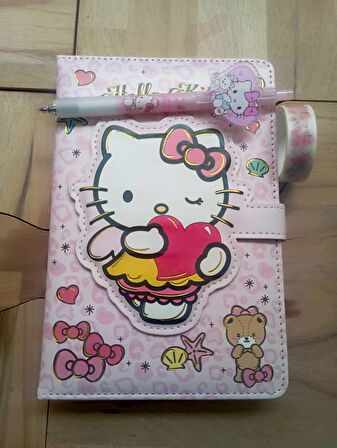 Sanrio Hello Kitty Defter- Kalem Bant Set-4