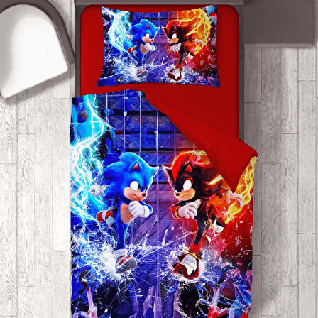 Sonic Baskılı Tek Kişilik Nevresim Takımı