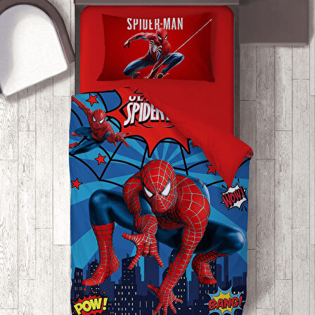 Spiderman Temalı Baskılı Tek Kişilik Nevresim Takımı