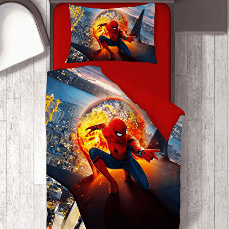 Spiderman Baskılı Tek Kişilik Nevresim Takımı