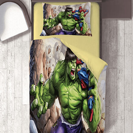 Hulk Temalı Baskılı Tek Kişilik Nevresim Takımı