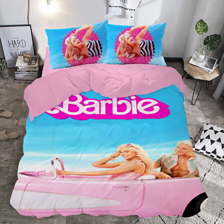 Barbie Temalı Baskılı Çift Kişilik Nevresim Takımı