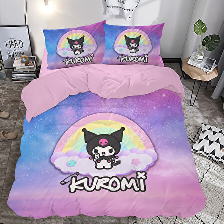 Kuromi Temalı Baskılı Çift Kişilik Nevresim Takımı