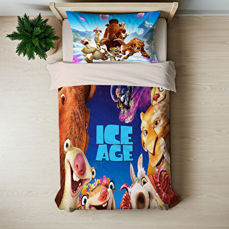Ice Age Temalı Baskılı Tek Kişilik Nevresim Takımı