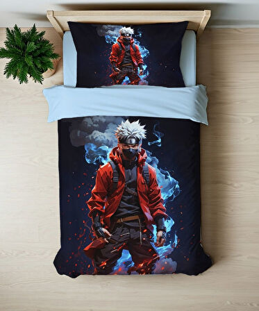 Naruto Koyu Temalı Baskılı Tek Kişilik Nevresim Takımı