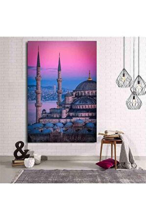 Resimli Tablo Istanbul Camii Manzarası Dekoratif Kanvas Tablo