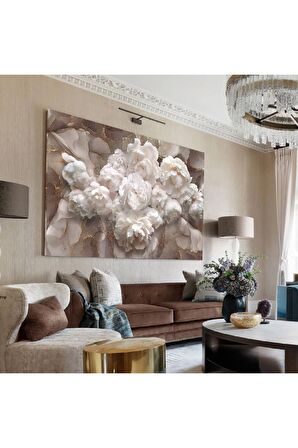 Yağlı Boya Efektli Çiçek Demeti Tablosu Harikabirev