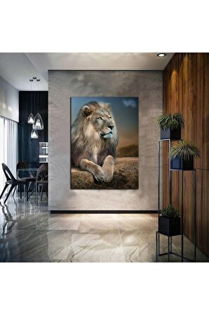 Yağlı Boya Efektli Soyut Aslan Tablosu 5 Harikabirev