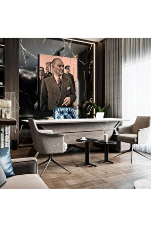Atatürk Modelli Dekoratif Şık Kanvas Tablo