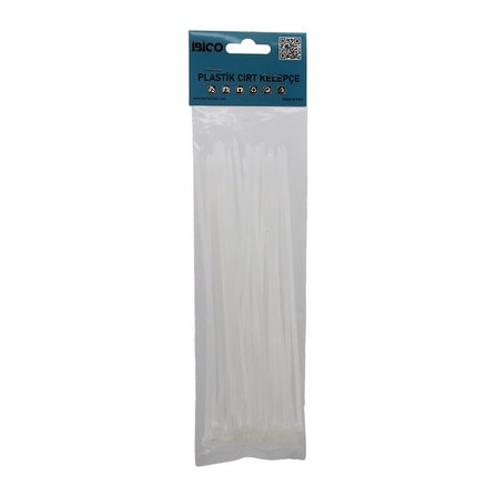 25'li Cırt Kelepçe - Plastik - Beyaz Renk - Kablo Bağı