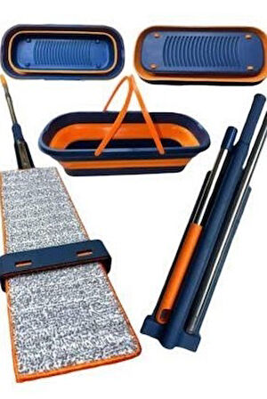 Katlanabilir Temizlik Mopu ve Tekerlekli Kova Seti