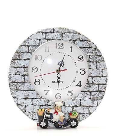 Aşçı Tasarımlı Polyester Duvar Saati Model 1