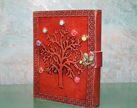 Taşlı Deri Defter Model 6