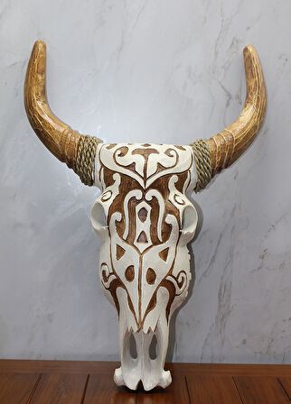 Ahşap Duvara Asmalı Bufalo Kafası