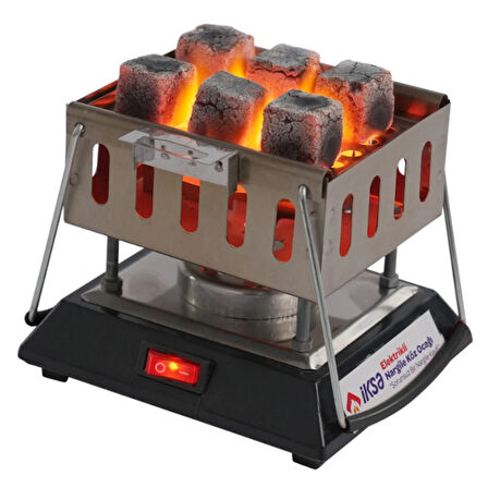 Kare Krom Elektrikli Nargile Köz Ocağı