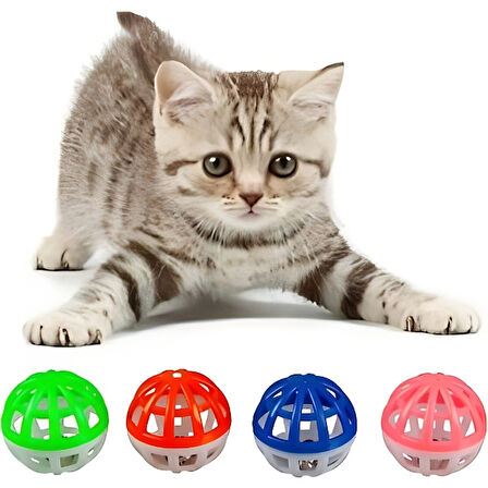 4'lü Çıngıraklı Top Kedi Oyuncağı