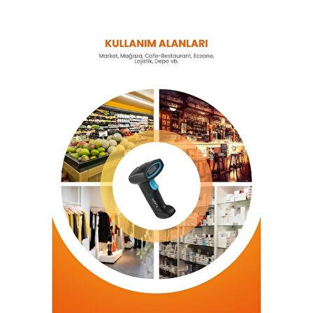 Kablosuz Standlı 1D/2D Barkod &amp; Karekod Okuyucu