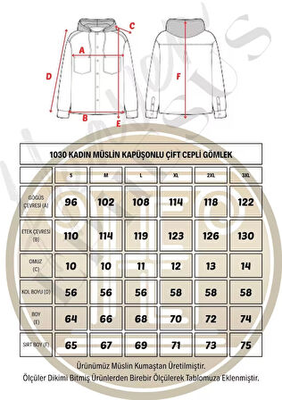 Müslin Kapüşonlu Gömlek-Kadın Kapüşonlu Gömlek-1030
