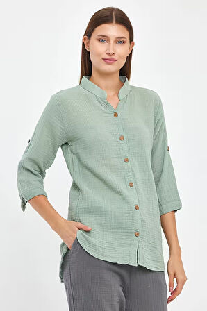 Müslin Hakim Yaka Gömlek - 1010
