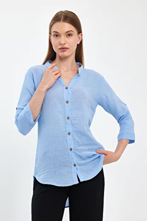 Müslin Hakim Yaka Gömlek - 1010