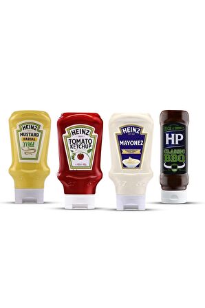 Heinz Efsane Dörtlü ( Hardal 445 gr + Ketçap 460 gr + Mayonez 400 gr + Hp Barbekü 465 gr )