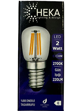 Heka 2W (22W) 2700K (Sarı Işık) E14 Duylu Led Rustik Ampul (10 Adet)