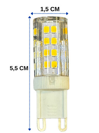 Heka 5W (35W) 3000K (Gün Işığı) G9 Duylu Dim Edilebilir Led Kapsül Ampul (10 Adet)