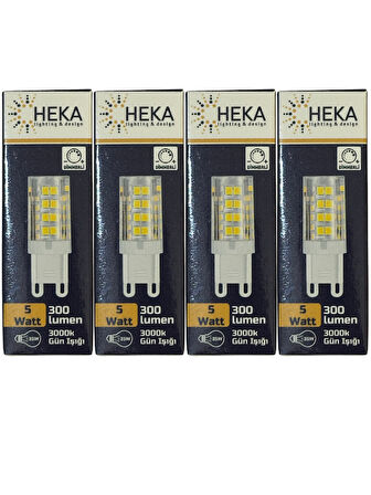 Heka 5W (35W) 3000K (Gün Işığı) G9 Duylu Dim Edilebilir Led Kapsül Ampul (4 Adet)