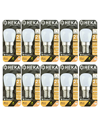 (10 Adet) Heka 2W (14W) 3000K (Sarı Işık) E14 Duylu (İnce Duy) Dim Edilebilir Soft Led Mini Ampul