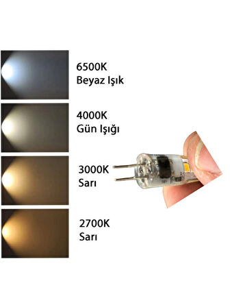 (1 Adet) Heka 2W (14W) 3000K (Sarı Işık) G4 Duylu Dim Edilebilir Led Kapsül Ampul