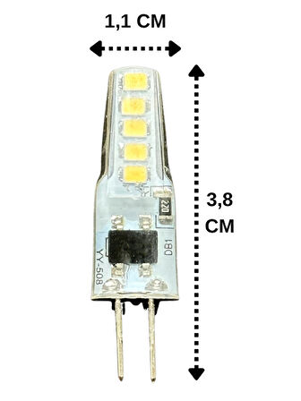 (4 Adet) Heka 2W (14W) 3000K (Sarı Işık) G4 Duylu Dim Edilebilir Led Kapsül Ampul