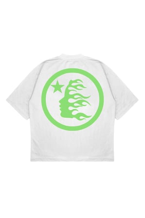 Unisex Oversize HELLSTAR GREEN Baskılı Boxy Fit Kalın Kumaşlı (240gsm) T-shirt