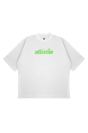 Unisex Oversize HELLSTAR GREEN Baskılı Boxy Fit Kalın Kumaşlı (240gsm) T-shirt