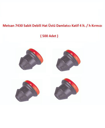 Metsan 7430 Sabit Debili Hat Üstü Damlatıcı Katif 4 lt. / h Kırmızı (500 Adet)