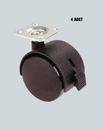 Mobilya İçin Kilitli 4 cm Tekerlek Ayak Seti