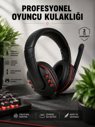 Yüksek Ses Kalitesi ve Aktif Gürültü Engelleme Özellikli Kablolu Mikrofonlu Kul